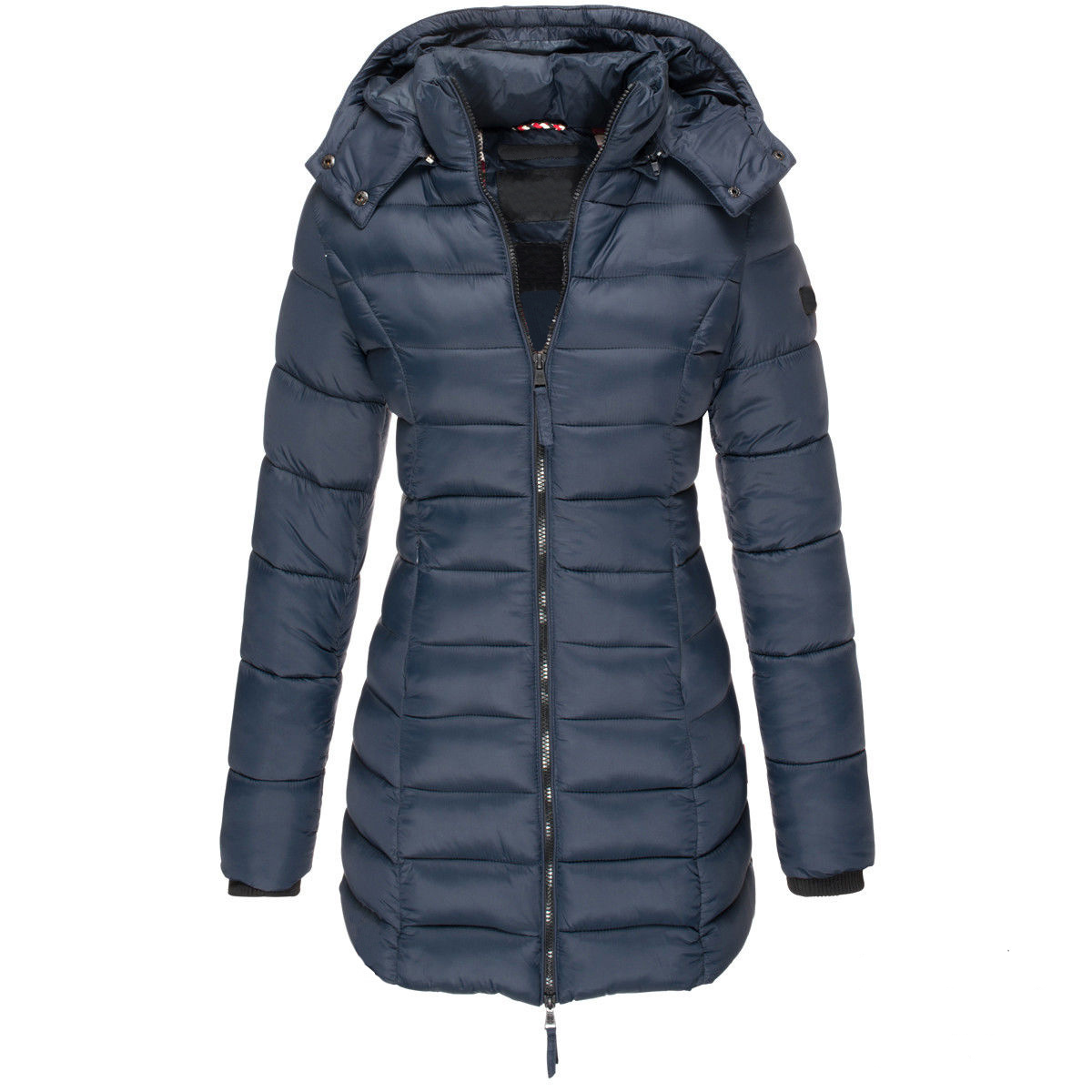 Vestes d'hiver pour femmes, fermeture éclair, capuche, rembourrées en coton, manches longues, manteau chaud, Parka Slim, vêtements d'extérieur portables