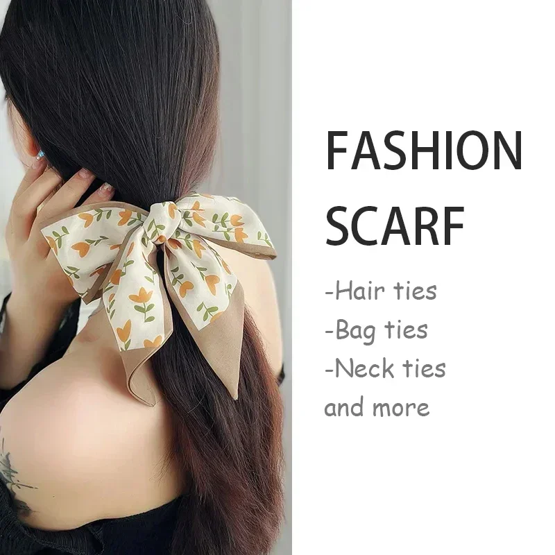 Ensemble de foulards injSatin pour femmes, bandes de cheveux grill, foulards pour dames, ruban, cravates pour poignée de sac, accessoires de coiffure, 5 pièces