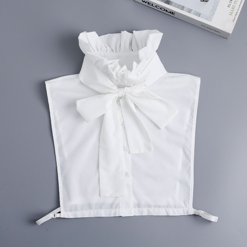 Chemisier à col haut pour femmes, col montant détachable, demi-chemise, pull décoratif à volants, faux col, accessoire pour vêtements