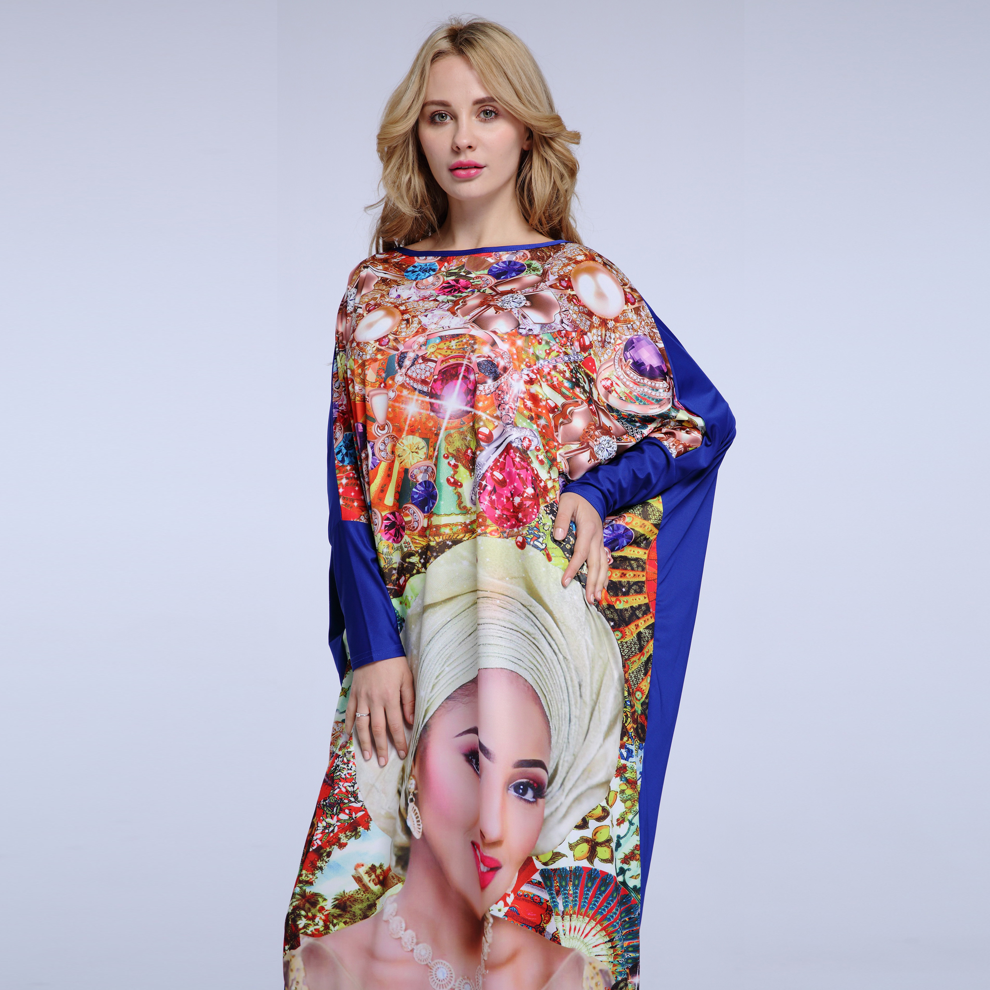 Robe Maxi Dashiki Africaine pour Femme, Nouveau Design de Mode, Bazin, Super artificiel astique, ix, Diamant, Imprimé Visage, 2024