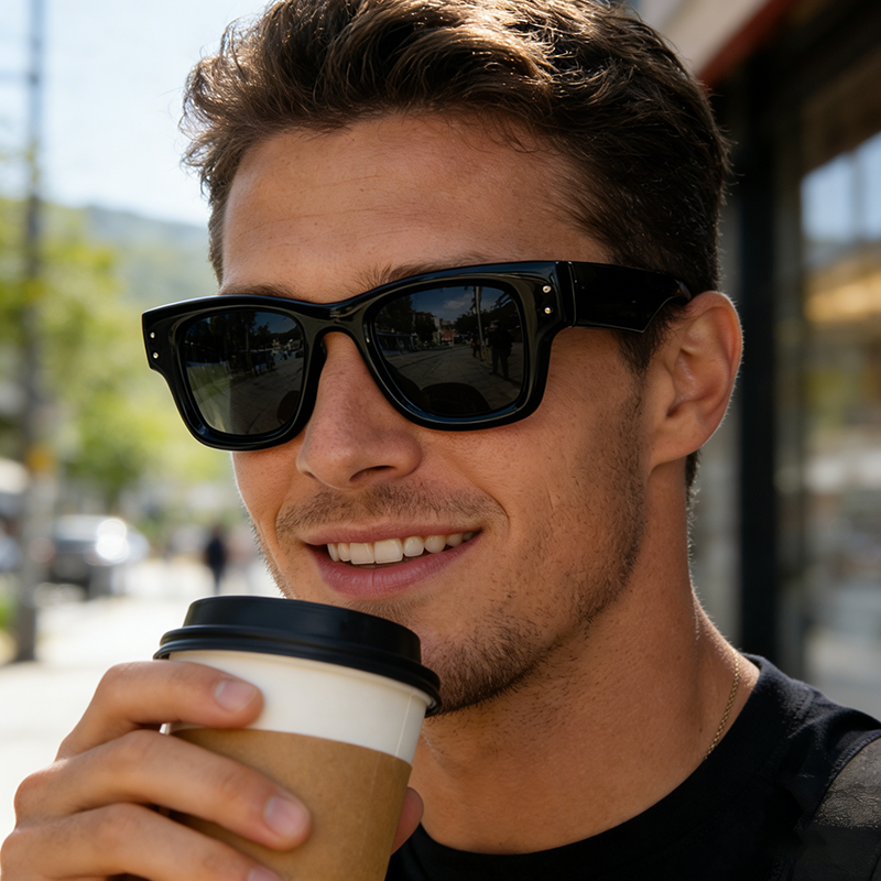 Lunettes de soleil carrées tendance unisexes – Design de voyage simple pour les voyages et la conduite en plein air décontractés