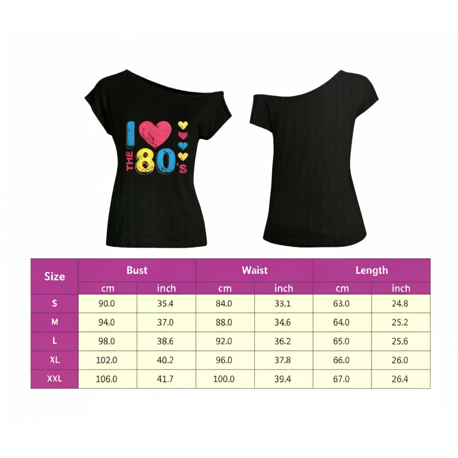 Ensemble de costumes pour femmes des années 80, t-shirt à épaules dénudées, jupe tutu, accessoires, tenue néon pour les soirées rétro, Halloween
