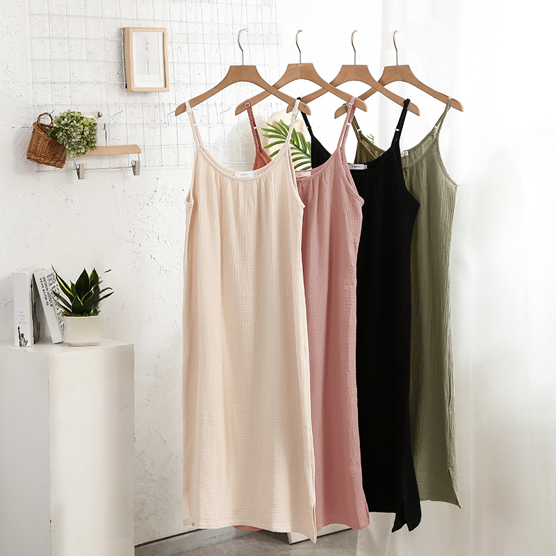Robes en mousseline 100 % coton pour femmes 2026 – Robes de soirée élégantes mi-longues décontractées à bretelles ajustables, sexy, pour les vacances et la plage