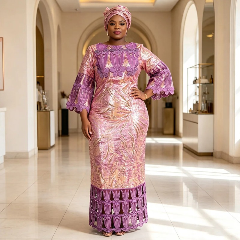 Tenues grandes tailles, vêtements africains pour femmes, Dashiki, Ankara, robe de soirée brodée, Bazin, design riche, robes de soirée de mariage 2026
