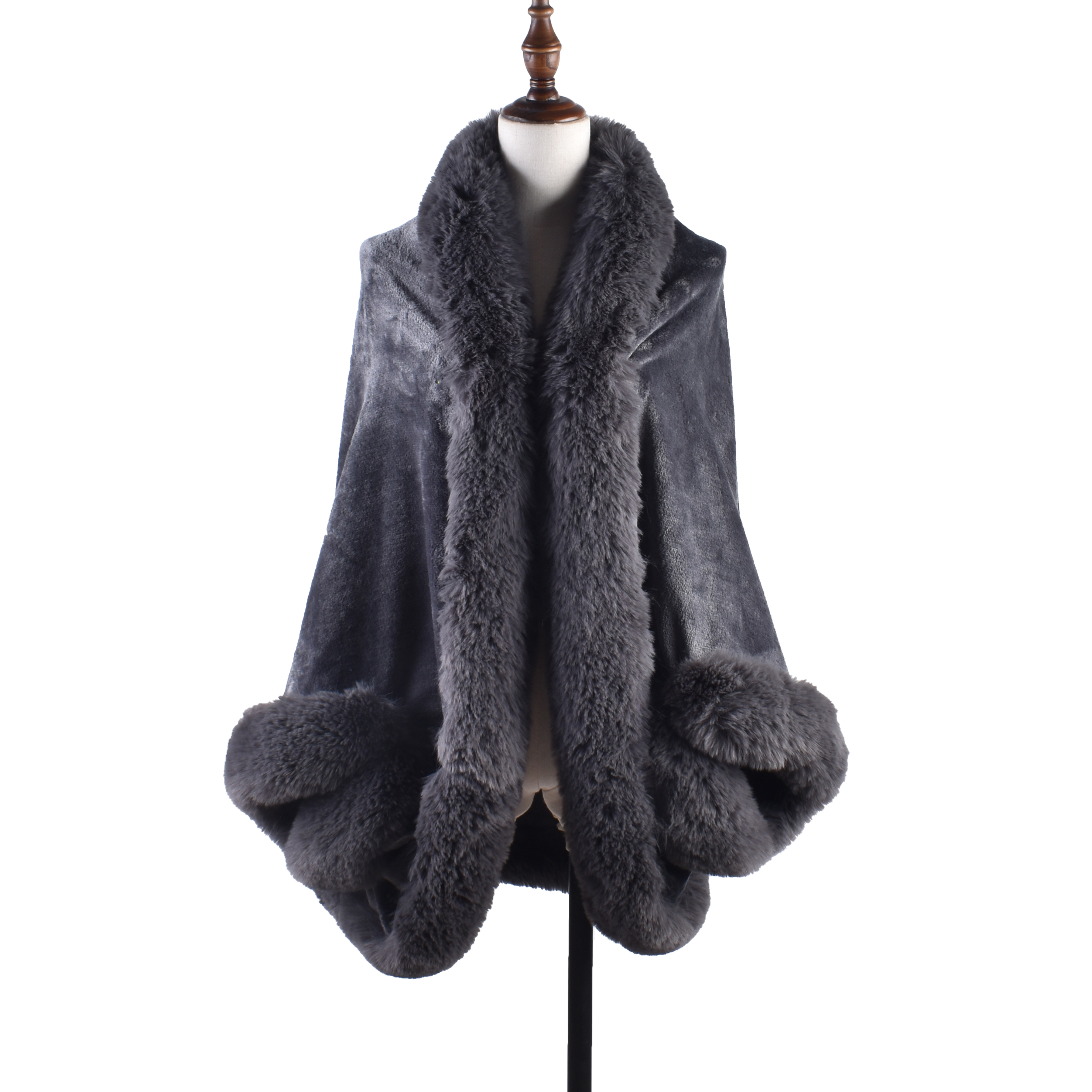 Cape en peluche à manches chauve-souris pour femmes, manteau chaud, cardigan d'hiver, grande cape adt, nouvelle mode