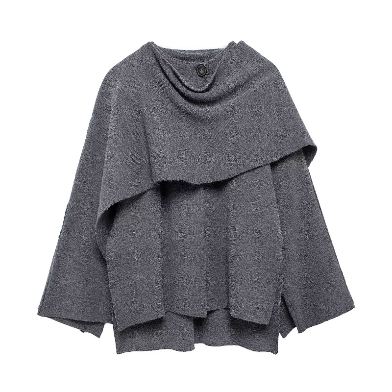 MUJER Cape manteau femmes écharpe col Ponchos femmes 2025 châle à manches longues hiver femme Ponchos Cape tricoté Cardigan pour les femmes