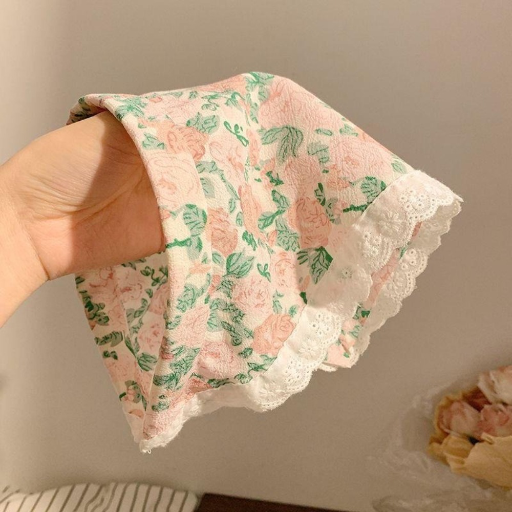 Foulard Vintage en dentelle florale, 1 pièce, Bandana Triangle antidérapant avec pince à cheveux, accessoire pour cheveux de vacances à la plage pour femmes, décor de plage