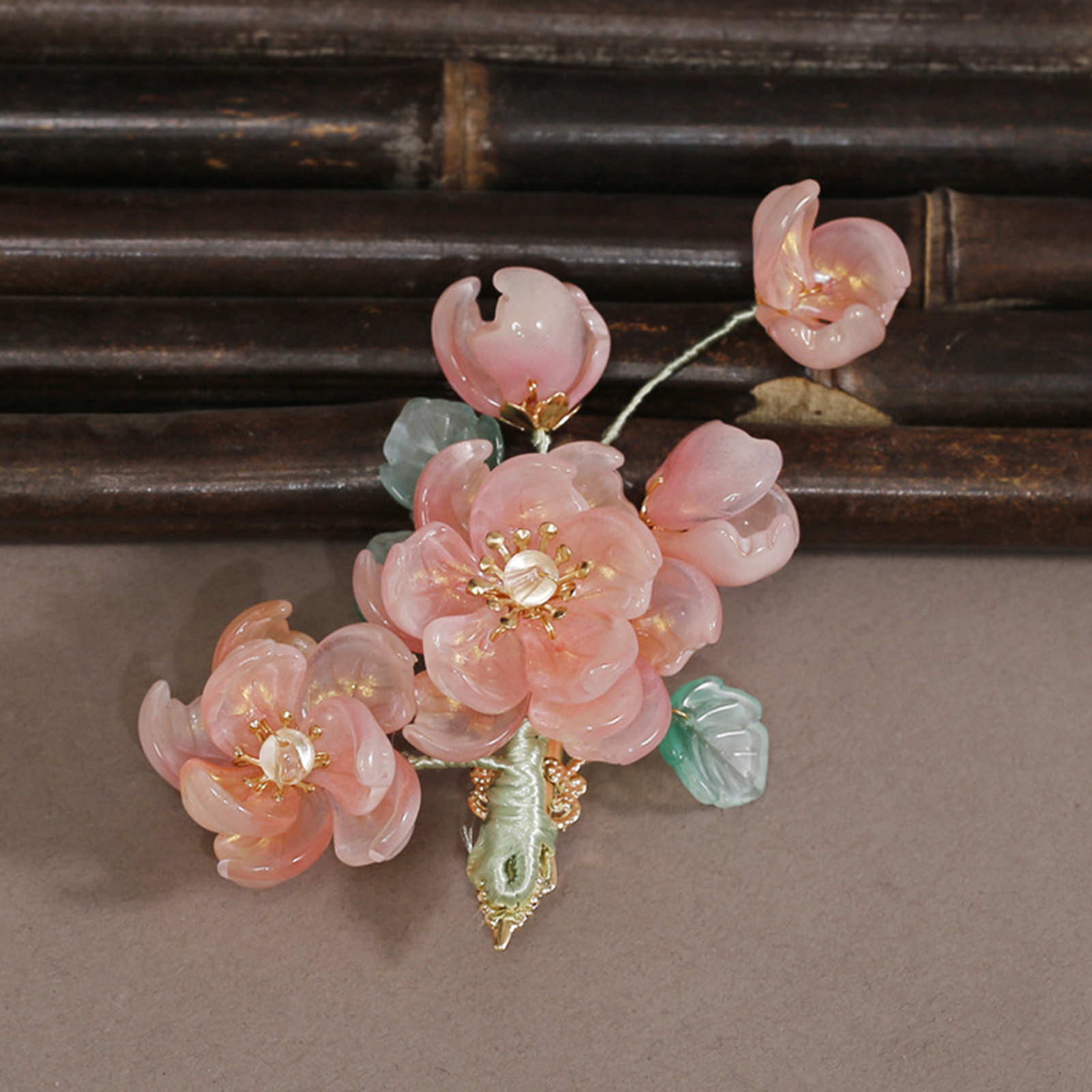 Pinces à cheveux pour femmes, avec décor de fleur rose, Barrettes en alliage, accessoire pour cheveux, décoration de Style ancien