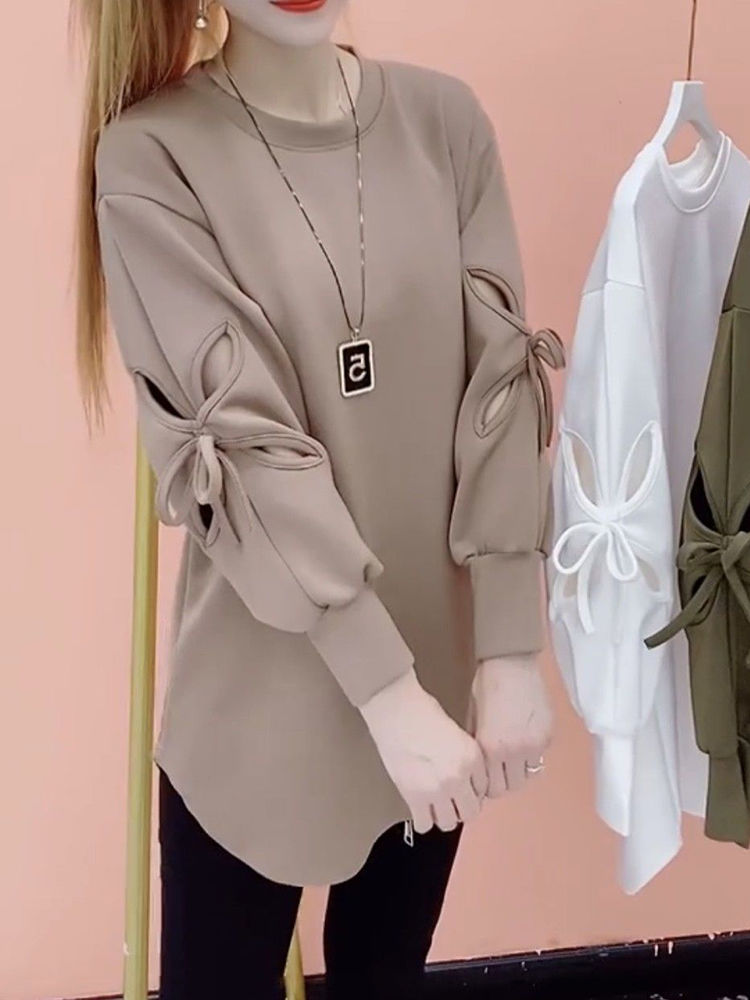 Femme T-shirt mode coréenne vêtements haut élégant printemps vêtements noir Streetwear décontracté Long blanc ample automne femmes T-shirt