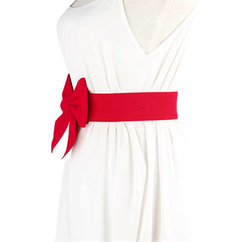 Ceinture à gros nœud élastique pour femme, ceinture large, monochromatique, sangles pour robe, accessoires vestisensdécoratifs, mode