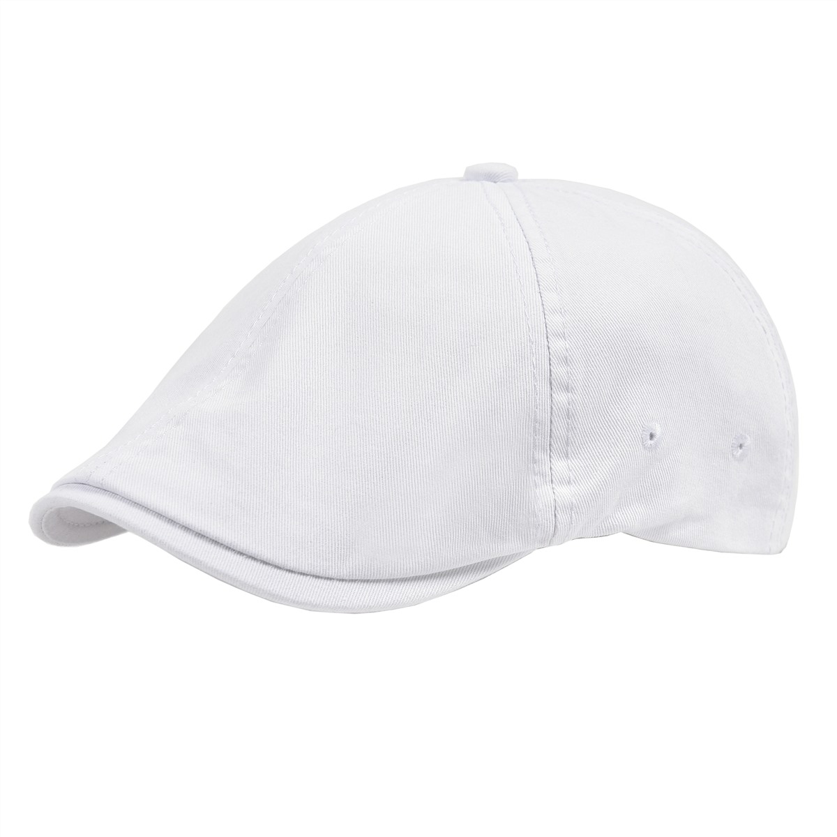 VOBOOM chapeau plat pour hommes casquette de gavroche classique casquettes de Golf sergé coton classique Ivy chapeaux Cabbies casque béret décontracté blanc