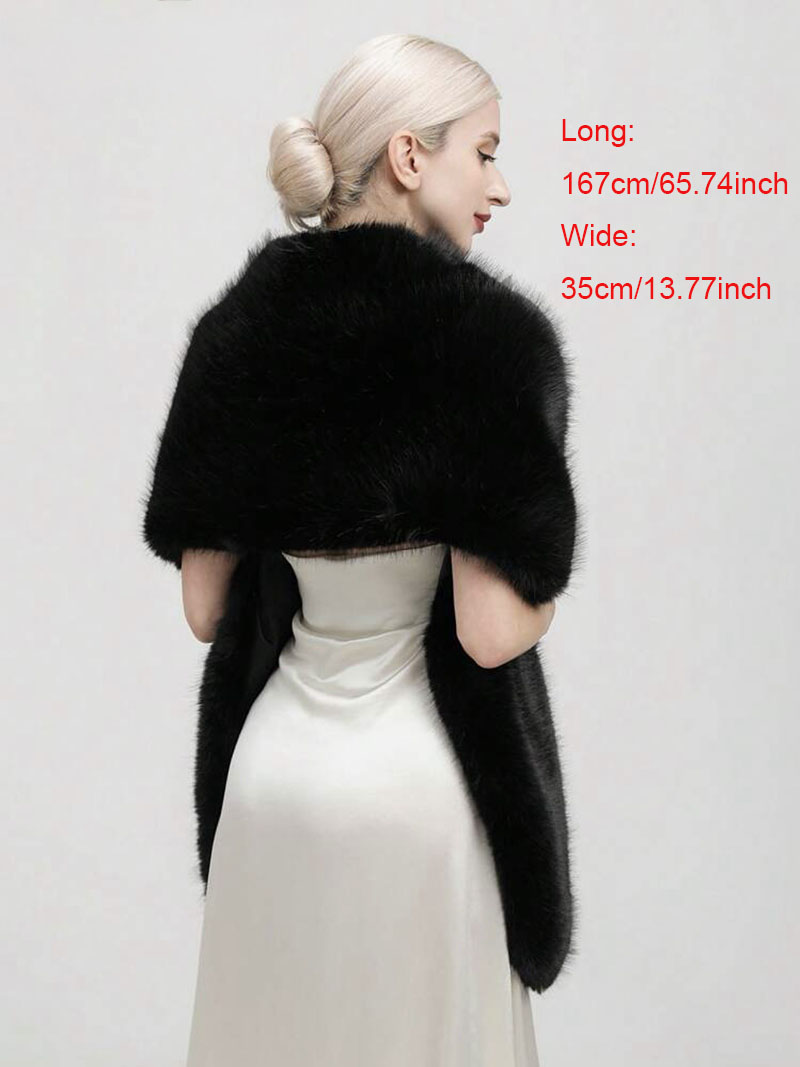 Mode luxe fausse fourrure de renard châle bureau fête Banquet Cheongsam robe de mariée Cape automne hiver femmes Poncho longue écharpe