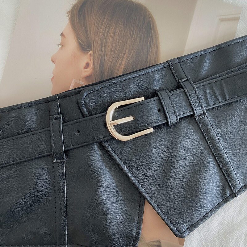 Ceintures larges à boucle ardillon classique, ceinture élastique noire en PU, Corset tendance, ceinture Waspie, robe classique, manteau, ceinture pour femmes et filles