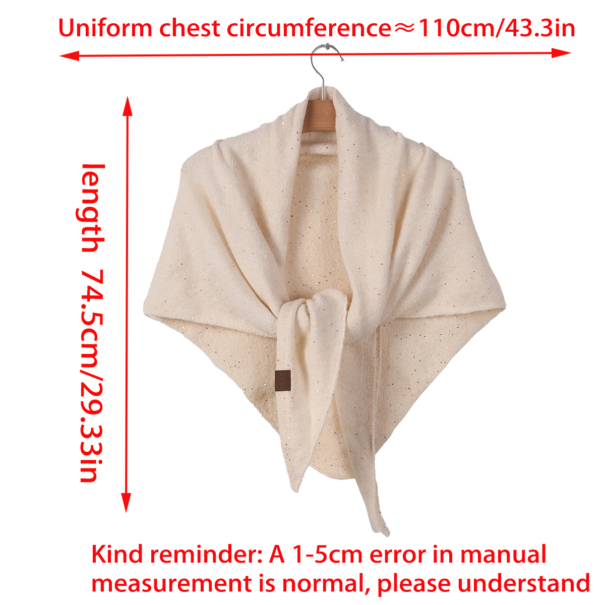 Écharpe triangulaire en tricot brillant de couleur unie pour femme, écharpe chaude et coupe-vent, pour les voyages en plein air, à porter au quotidien en automne et en hiver