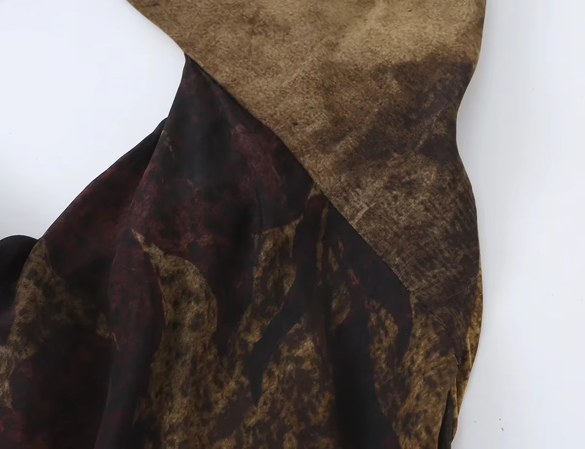 Robe longue KONDALA pour femme, imprimé vintage tendance, sans manches, dos nu, style halter, nouvelle mode été 2026, idéale pour les vacances et les soirées à la plage