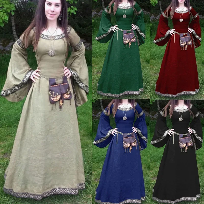 Cosplay Costumes gothiques médiévaux pour femmes Halloween carnaval déguisement fête Performance Renaissance Disfraz Hombre
