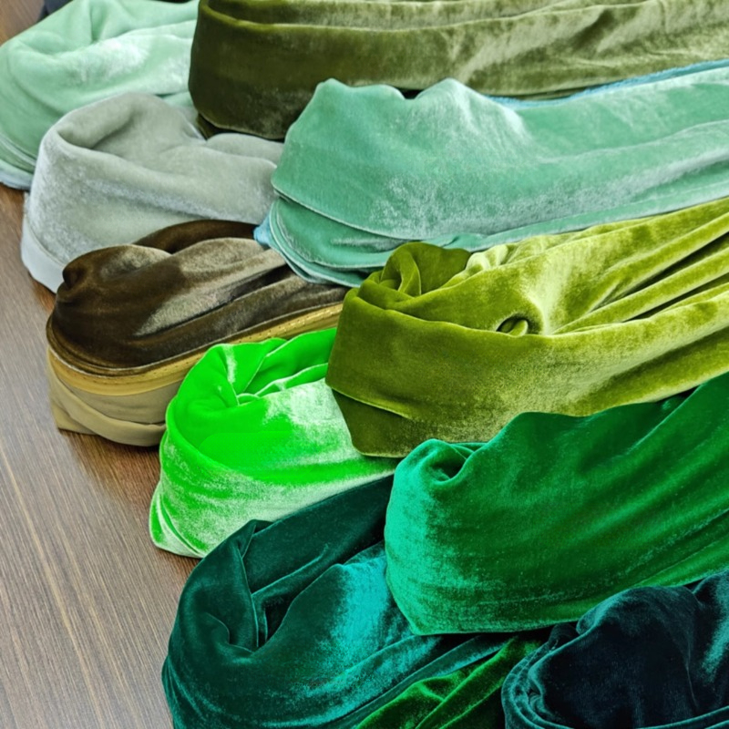 Tissu Blazer en Velours Brûlé Mûrier, Vêtements de Haute Qualité, IQUE cheongsam, Matcha Vert, Trou Bleu, 100%
