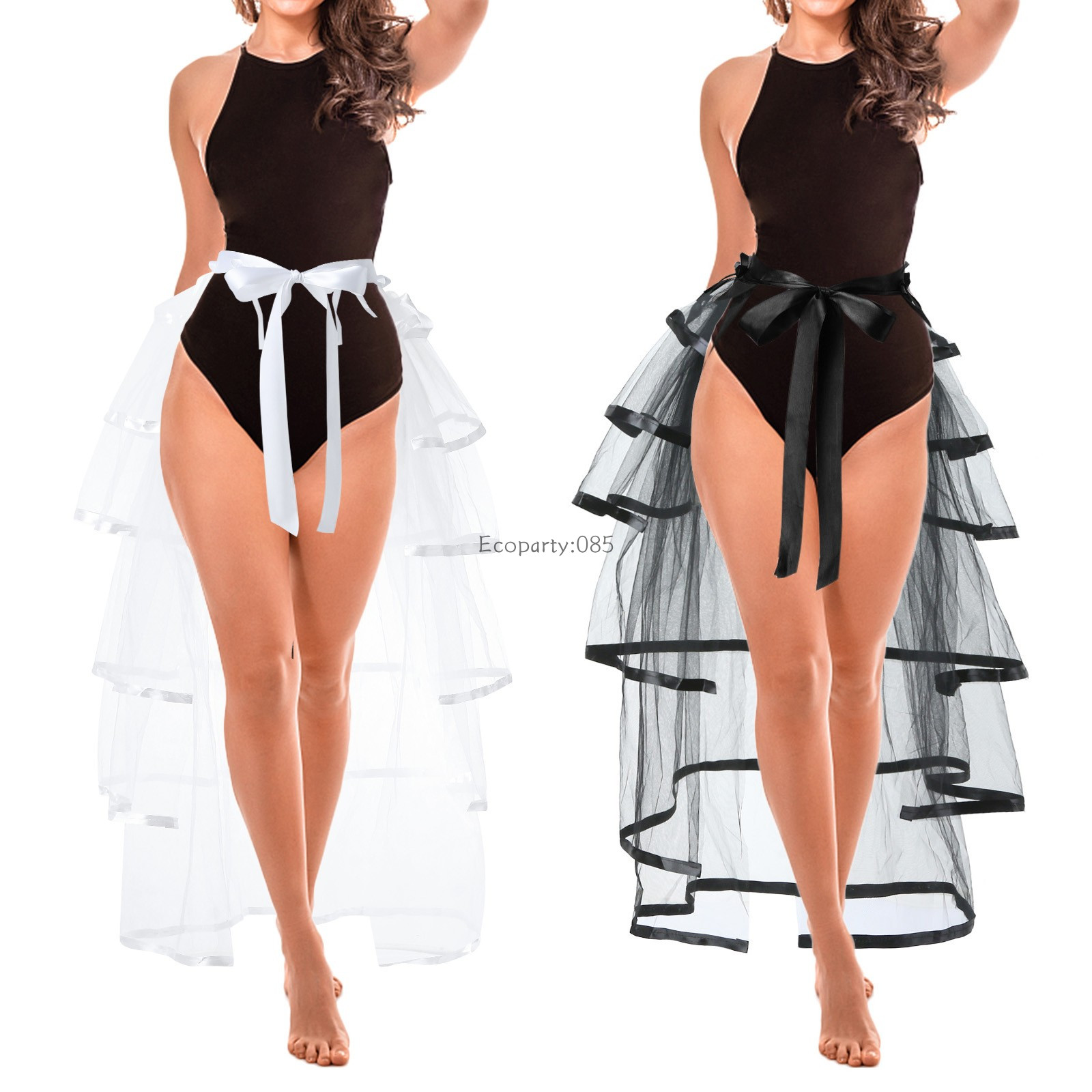 Jupe en tulle à volants pour femmes, demi-jupe, maille, gothique, steampunk, victorien, fête, rockabilly, tutu, jupes à plusieurs niveaux, 2024
