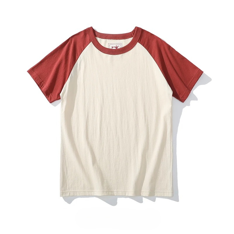 Akkad Kuti 2026 T-shirt pour homme de style rétro japonais, col rond, manches raglan, décontracté pour étudiants, bonne combinaison, 100% coton