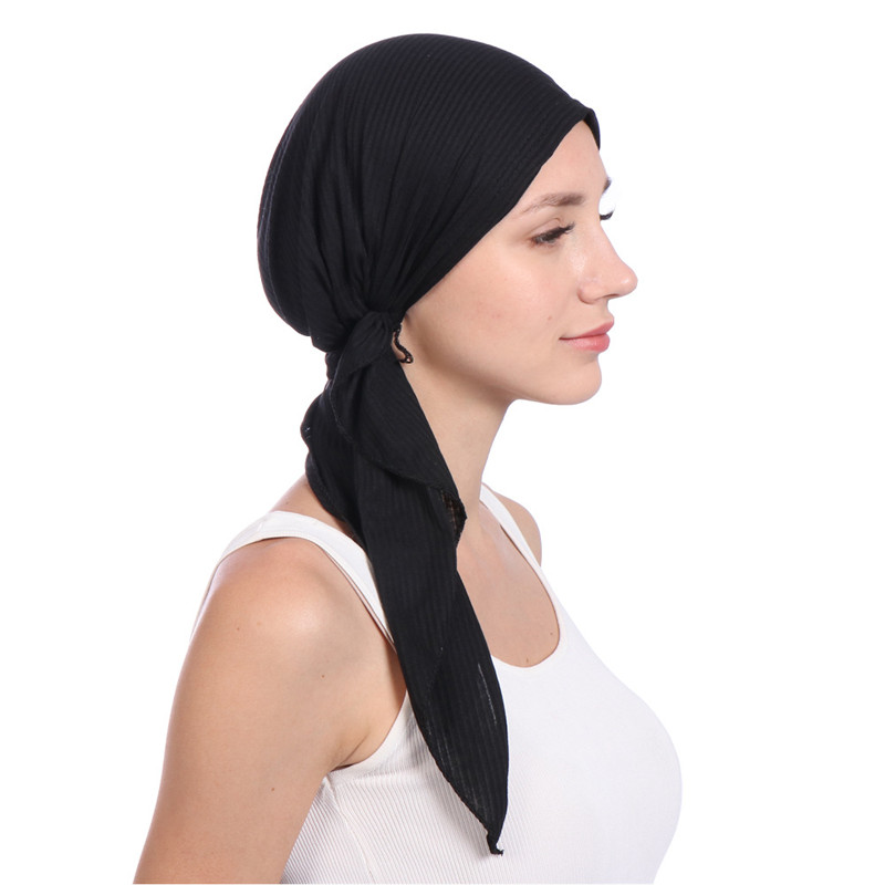 Chapeaux de foulard en coton élastique monochromatique pour femmes, turban musulman, bonnet, hijab intérieur, casquettes turbfamilcaps, nouvelle mode, 600