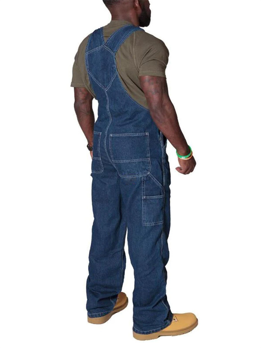 Jeans Cargo pour Homme, Salopette en Denim à la Mode, Pantalon à Bavette Respzed, Streetwear Droit
