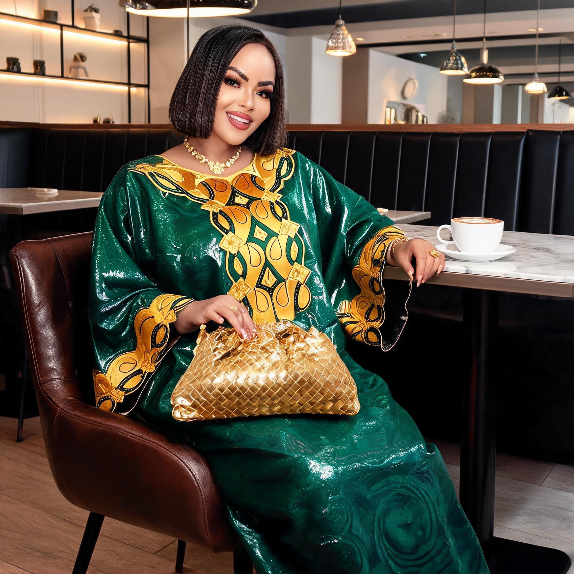 Robes africaines pour femmes grande taille, robe longue avec écharpe, design brodé Bazin Riche