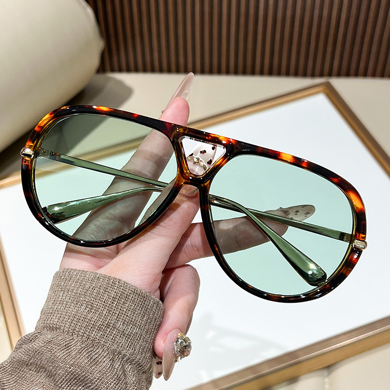 Lunettes de soleil oversize pilote 2026, nouveau modèle vintage à double pont, pour femme, design de marque de luxe tendance, protection UV400 pour l'extérieur