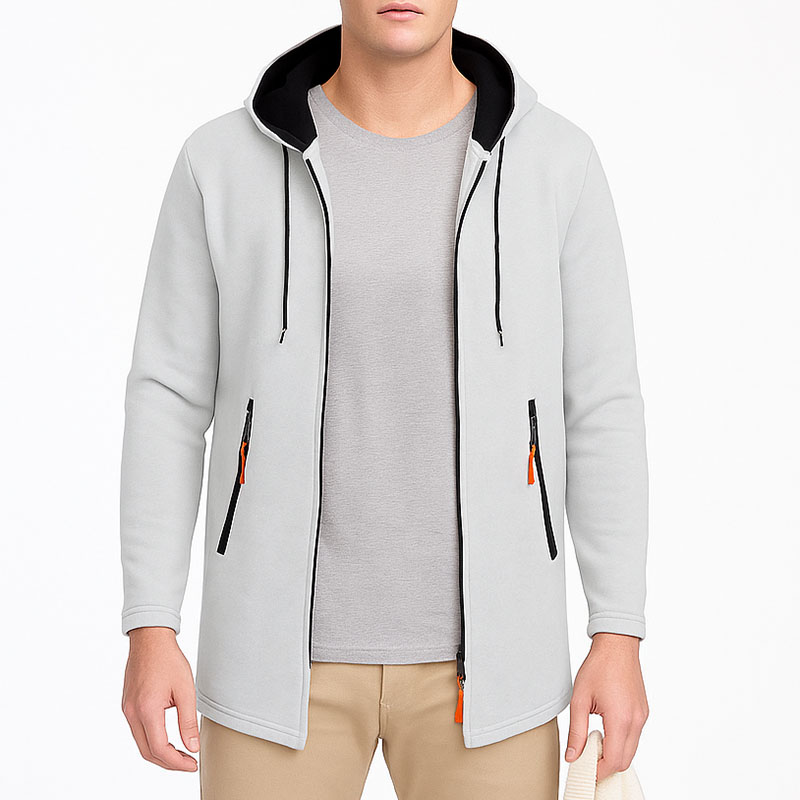 Sweat-shirt à capuche pour hommes, décontracté, avec poches zippées, fermeture éclair complète, manches longues, veste de sport, vêtements d'extérieur surdimensionnés