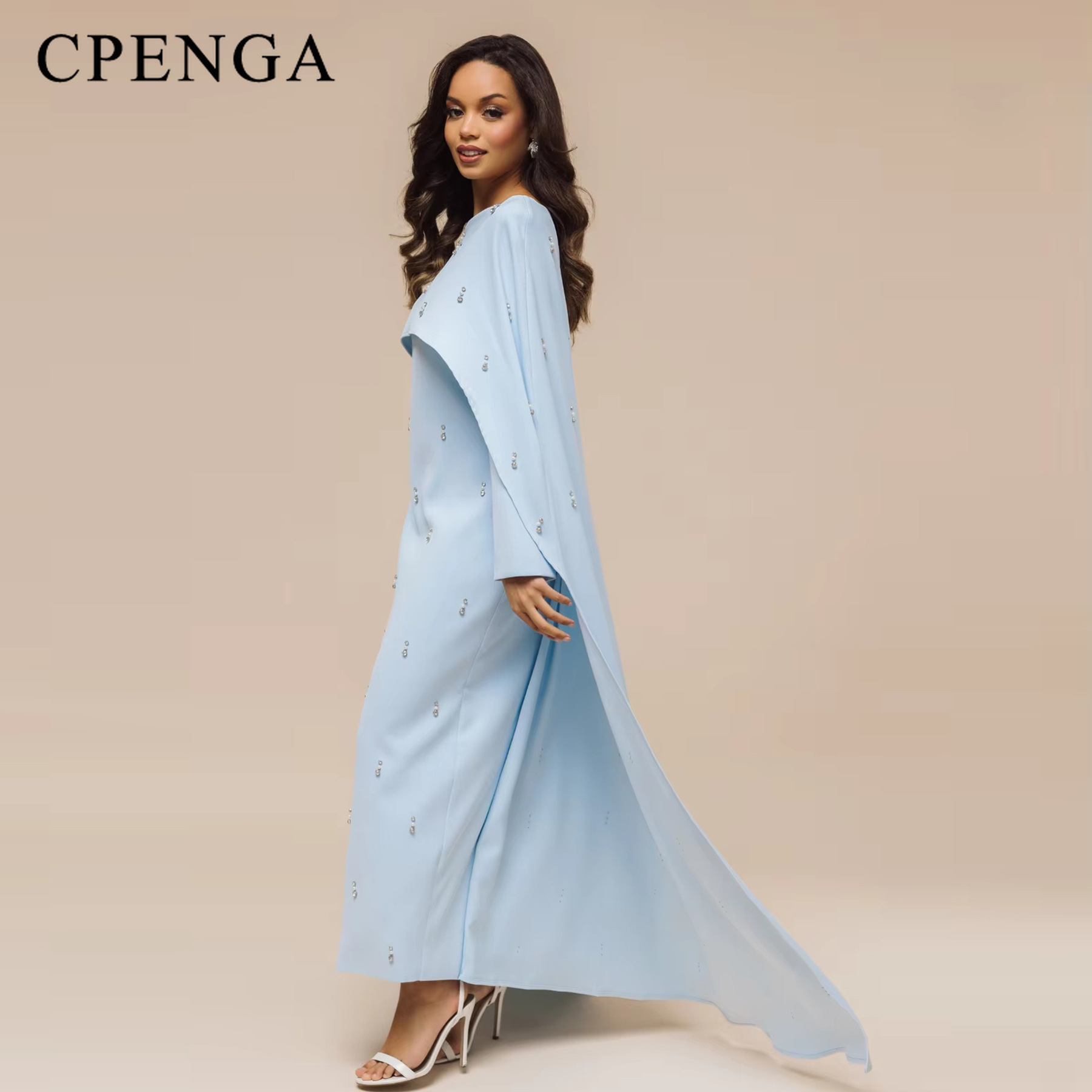 Ensemble de Robe Abaya modeste deux pièces pour femmes musulmanes, Kaftan en perles turques, Style islamique arabe du moyen-orient, pour Ramadan, 2025