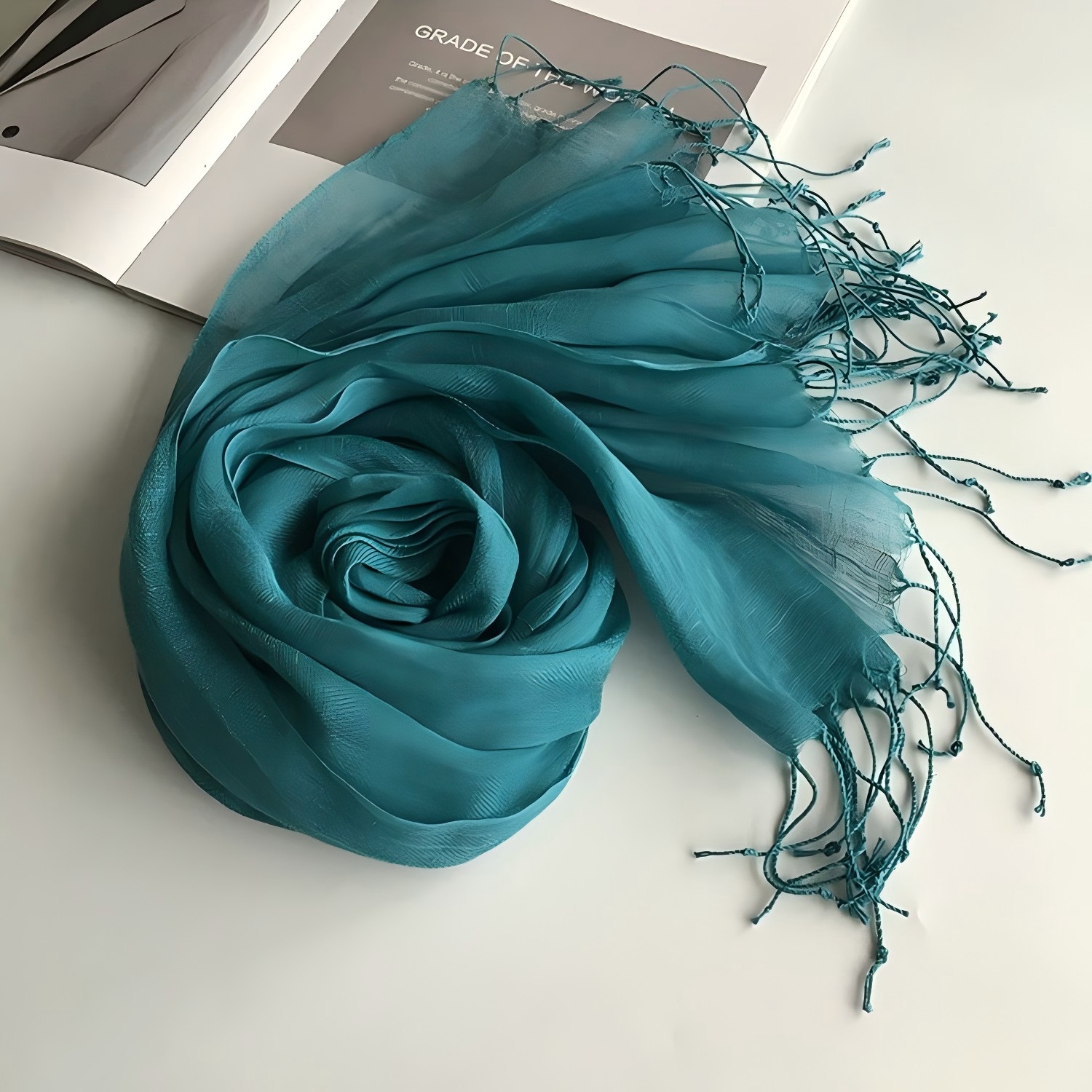 Écharpe en lin de couleur unie pour femmes, turban, hijab