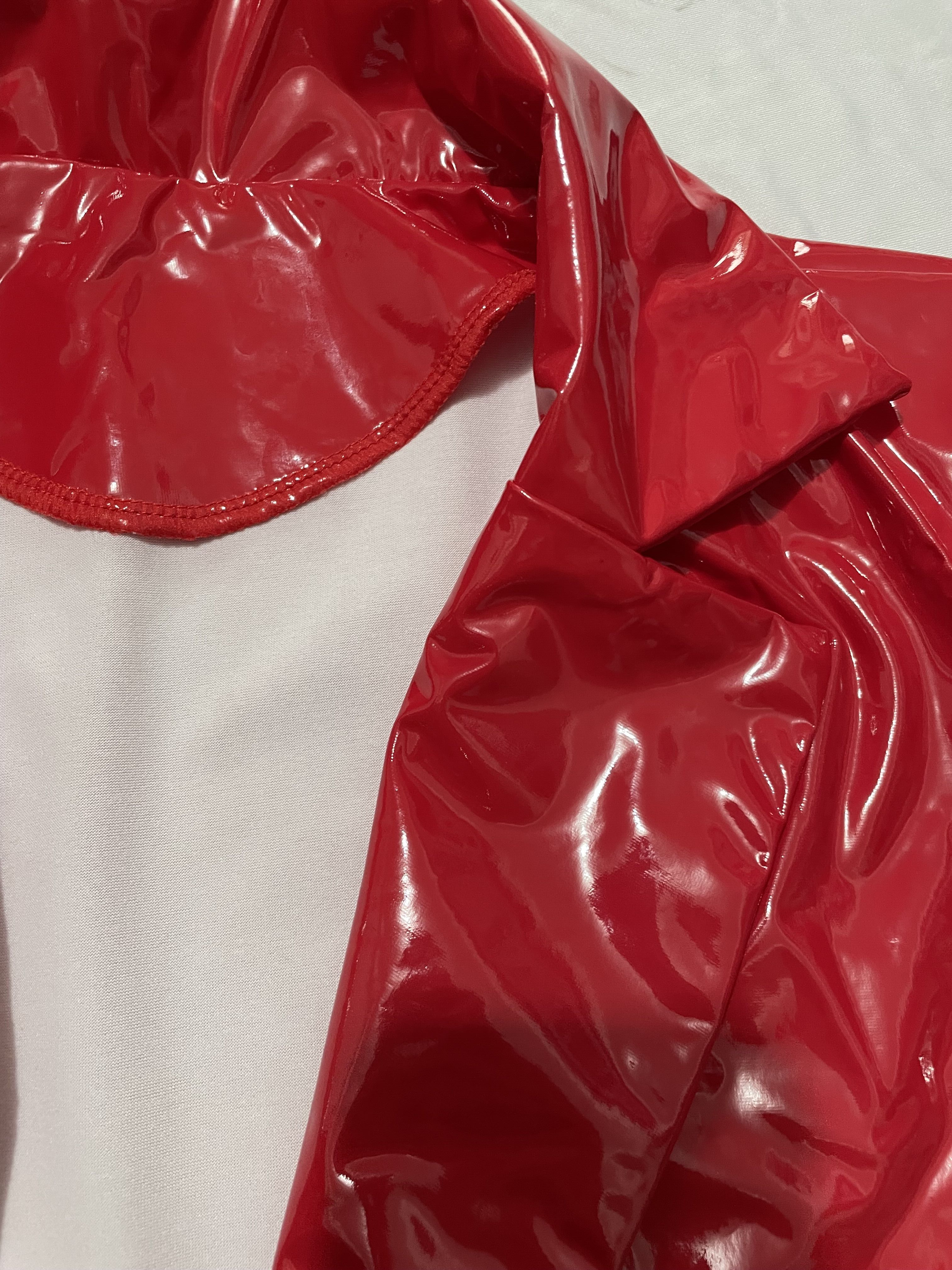 Veste à manches longues en cuir verni brillant pour femme, manteau court à revers, look de support pour femme, costume de fête cosplay