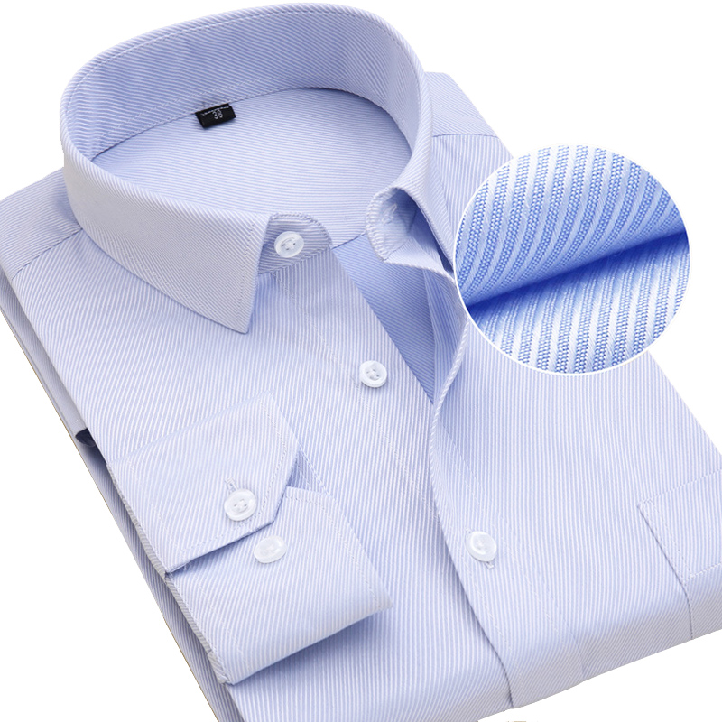 Chemises habillées à manches longues pour hommes, grande taille 8XL, qualité supérieure, coupe cintrée, rayures solides, chemise blanche formelle d'affaires, vêtements sociaux masculins