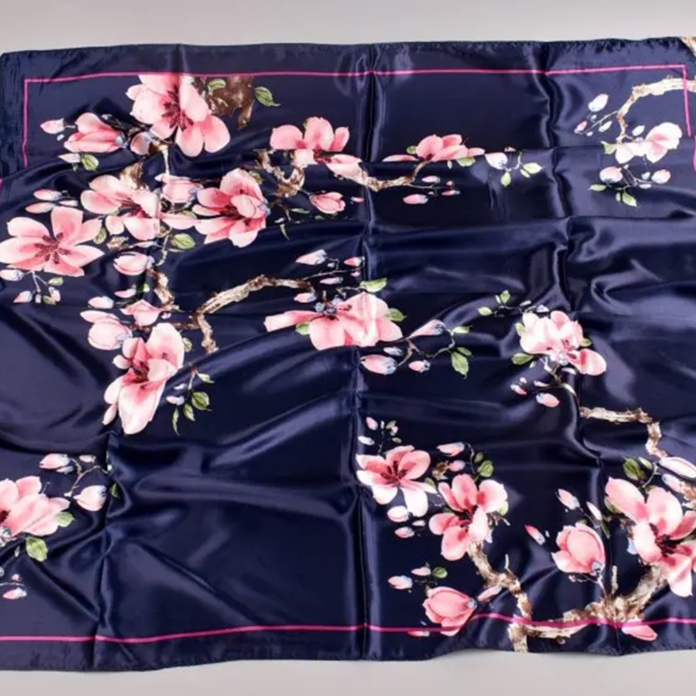 Nouveau foulard carré en soie tendance pour femme, bandeau doux, écharpe vintage, hijab imprimé floral, pashmina, bandana