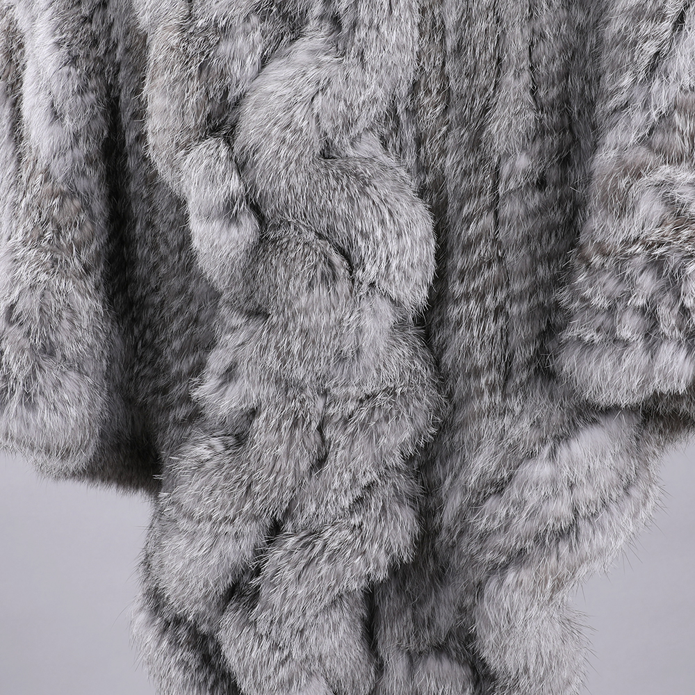 BOONJOVIA Cape en fourrure de lapin véritable naturelle pour femme, châle chaud d'hiver, pashmina, poncho de soirée et de mariage, étole de créateur