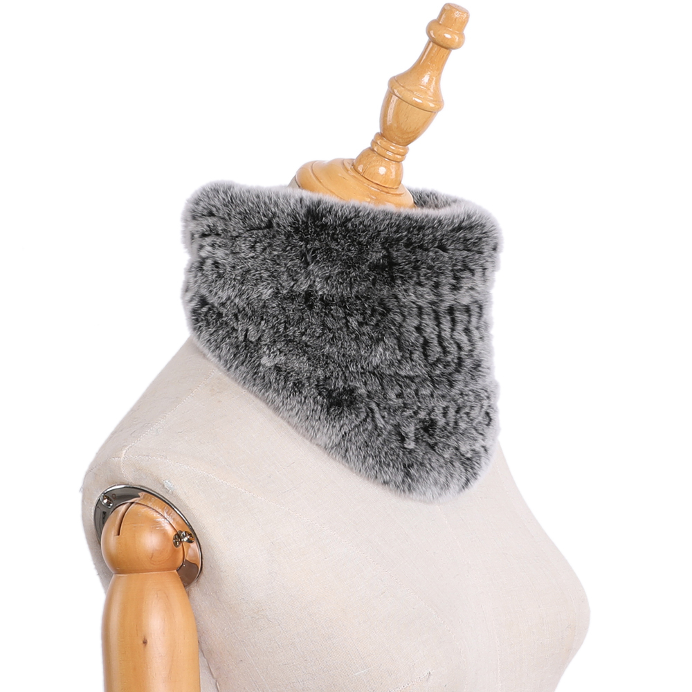 Mode hiver réel Rex fourrure de lapin Snood anneau Triangle écharpe femmes foulards dames écharpes chaud cou plus chaud fermé par crochets