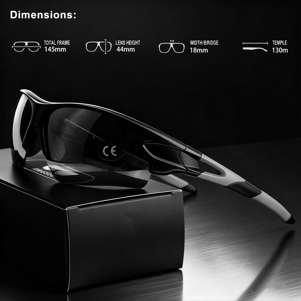 Lunettes de soleil de sport pour hommes, Protection UV400 pour le cyclisme, la course à pied, le Fitness en plein air, lentille Unibody HD