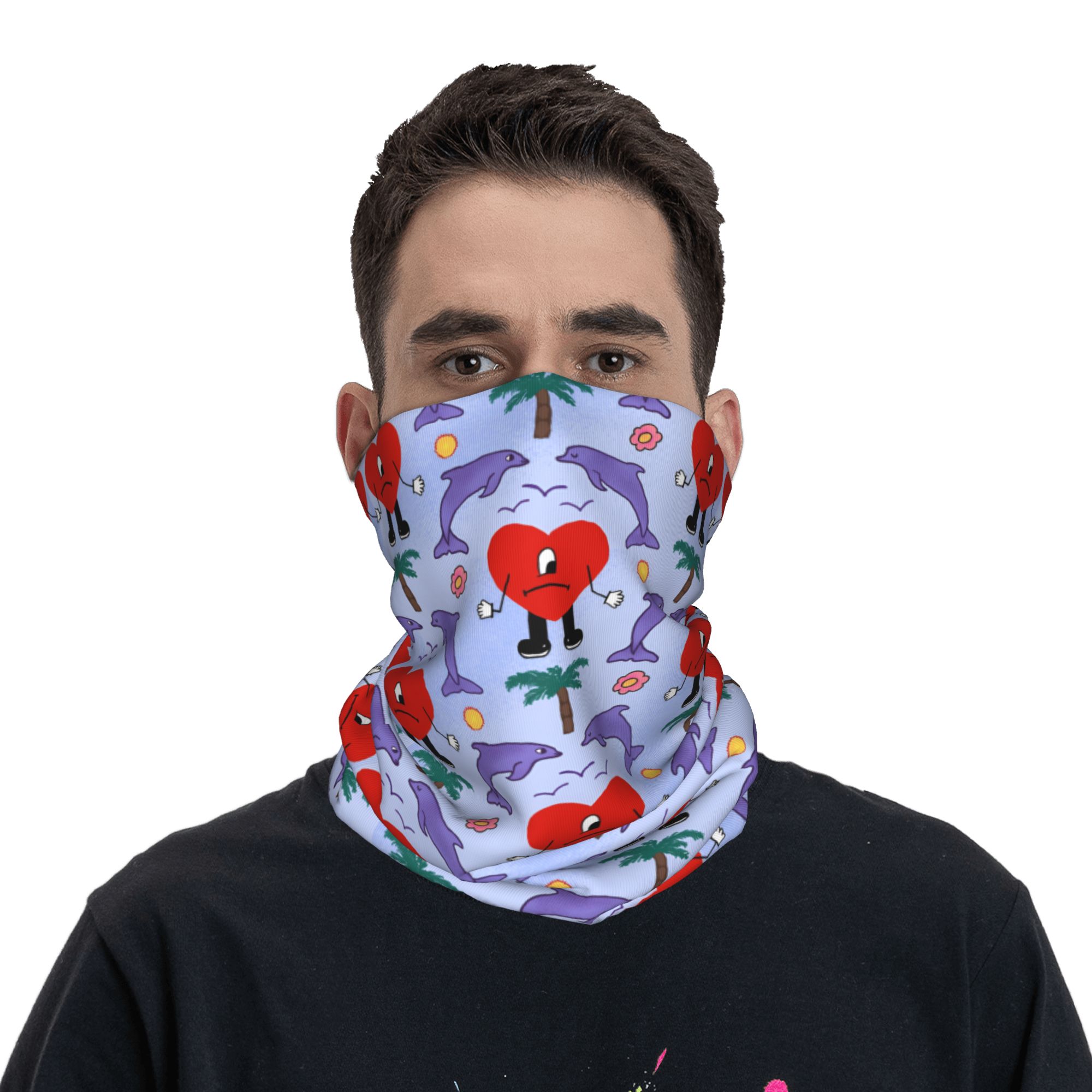 Personnalisé Hot Rock musique mauvais b-lapin Bandana cache-cou Protection UV visage écharpe couverture hommes classique bandeau Tube cagoule