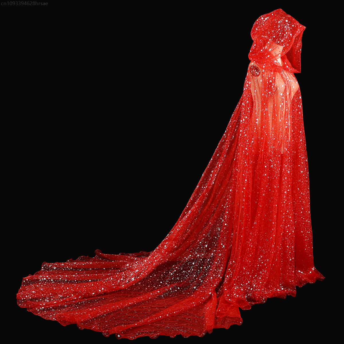 Cape à capuche pour femmes, gothique médiéval, fée elfe, Maxi, longueur au sol, en Tulle, Cape de sorcière Vampire