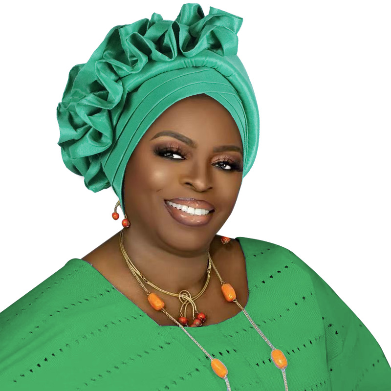 Turban à volants pour femmes africaines, couvre-chef féminin, cravate de sauna nigériane, équipement de sauna pour fête de mariage