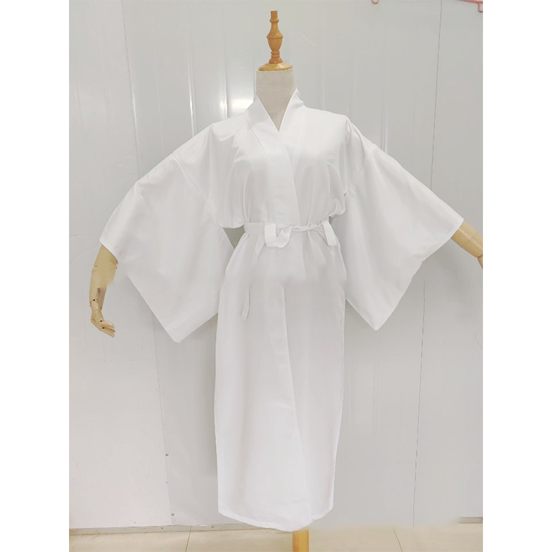 Robe longue japonaise Yukata avec ceinture, blanche/noire, kimono traditionnel japonais, Juban, peignoir, pyjama, sous-vêtements