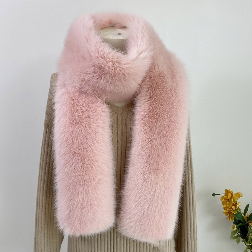 À la mode 180 cm fausse fourrure longue écharpe douce en peluche épaisse longue bande écharpe fourrure décor luxe enveloppes châle fête dames cou plus chaud