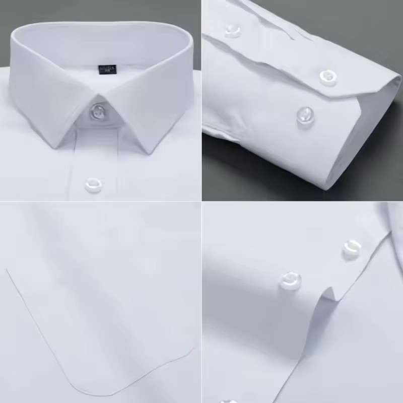    Chemises habillées pour hommes, Super grande taille 11XL 10XL 9XL 8XL, manches longues, automne printemps, coupe régulière, chemise de bureau blanche pour affaires sociales