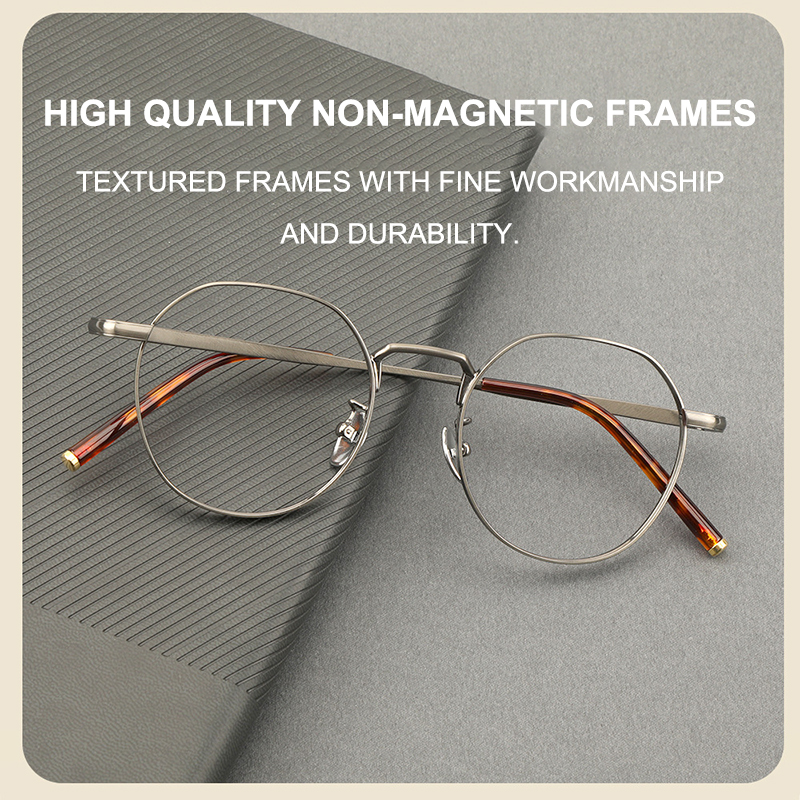 Monture de lunettes en métal Vintage faite à la main japonaise pour hommes lunettes rondes ultralégères femmes lunettes de conception de marque classique K01T