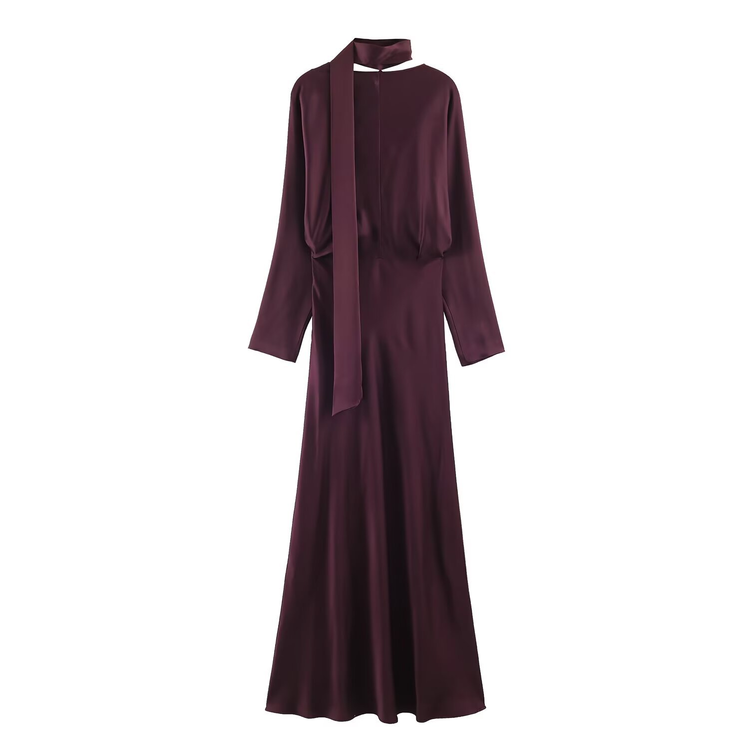 Nouvelle Robe Longue Chic et Élégante pour Femme 2026 – Col V, Manches Longues, Coupe Slim, Idéale Soirées et Clubs – Collection Printemps