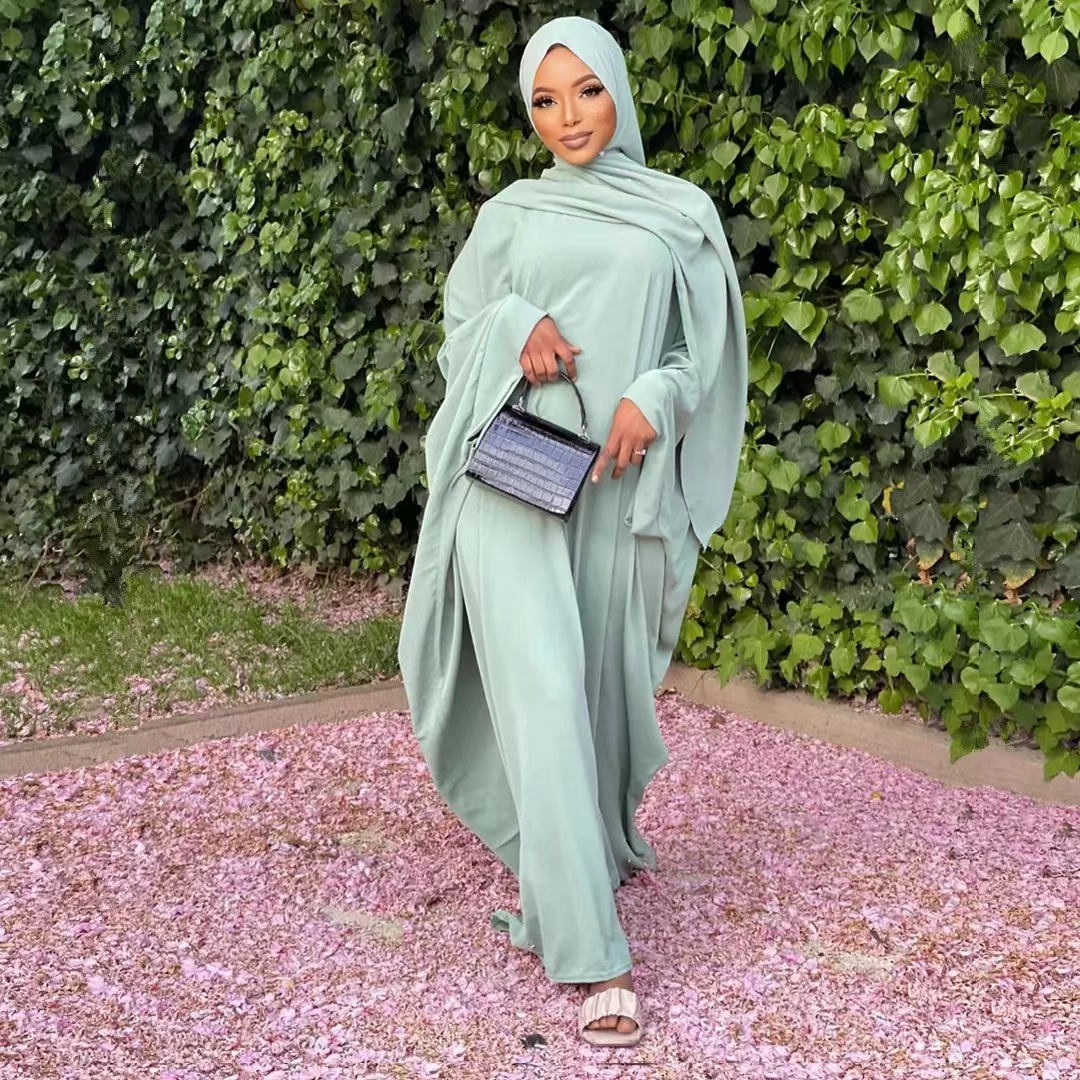 Robe Abaya Musulmane Chauve-Souris pour Femme, Kimono, Hijab, pour Prière de l'Aïd, Cérémonie Traditionnelle, Dubaï
