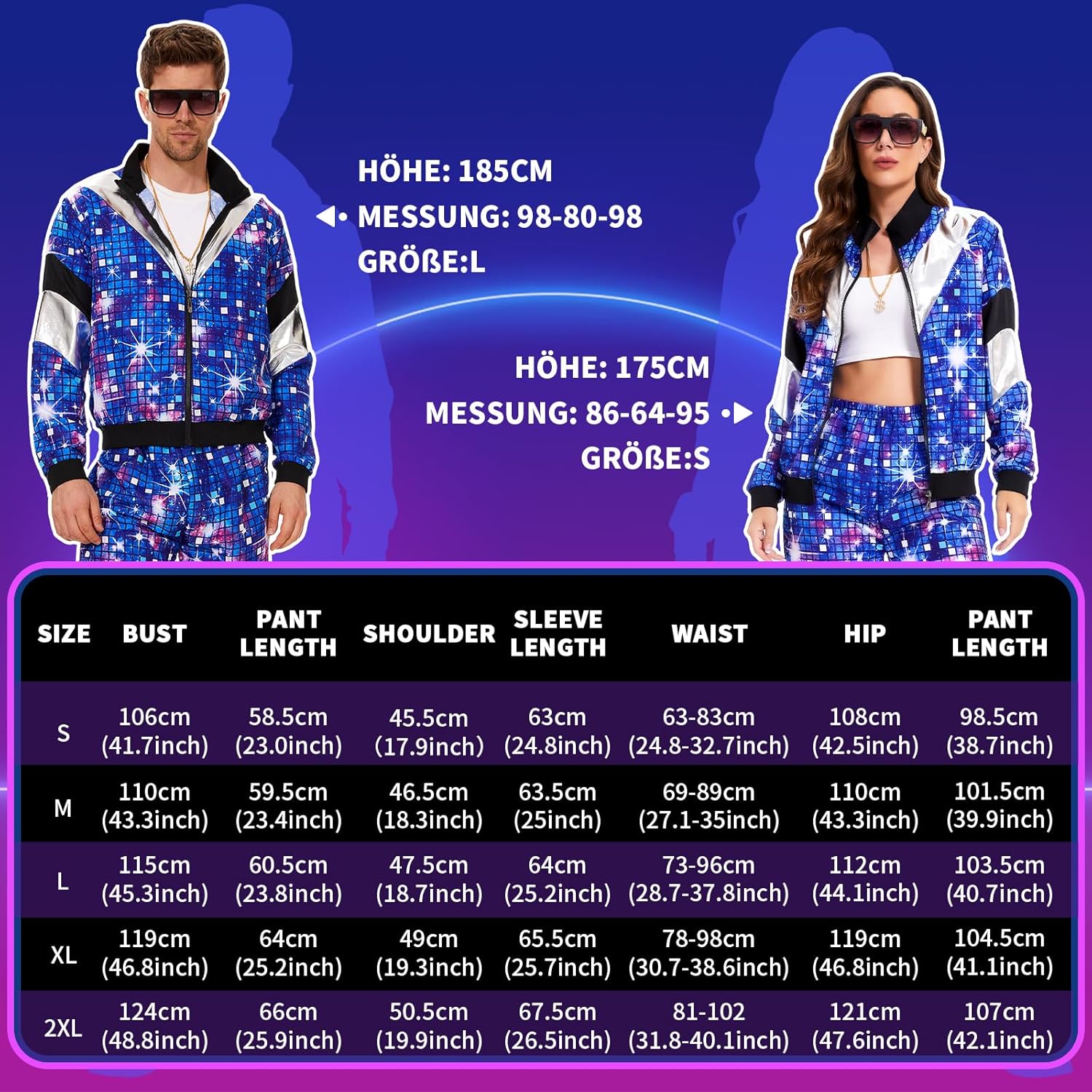 Costume de carnaval trempé pour hommes et femmes, survêtement, accessoires de fête, veste Chang, FJOutfit, années 80, années 90