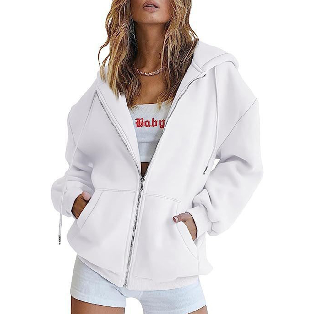 Sweat à capuche à fermeture éclair pour femmes, nouveau sweat-shirt décontracté, Style fermeture éclair, veste à capuche pour femmes, sweat-shirt décontracté avec cordon de serrage et poche