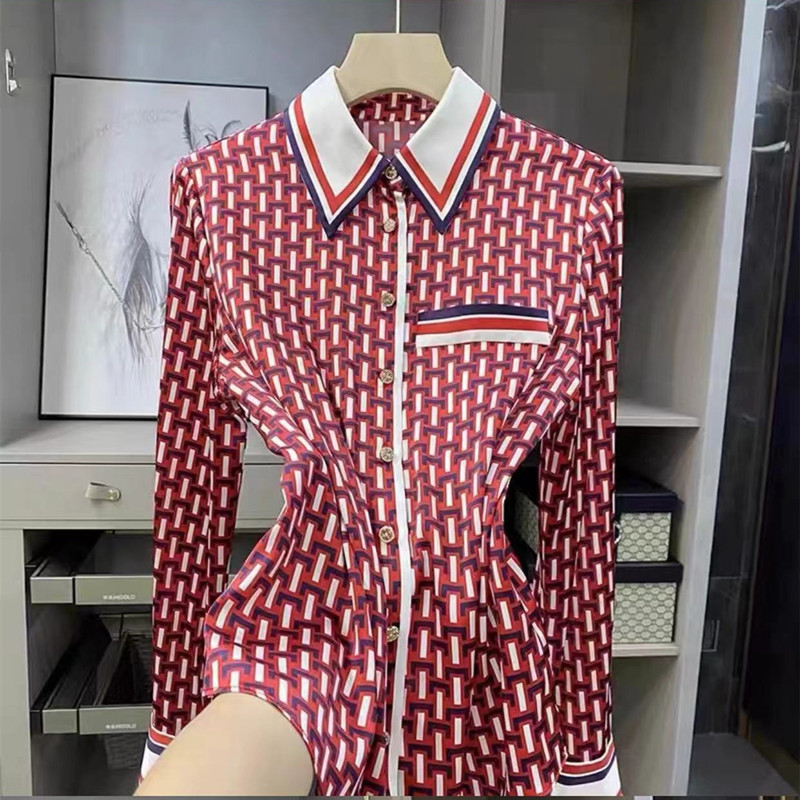 Chemise en soie satinée de haute qualité pour femmes, haut à manches longues en soie de mûrier avec Patchwork rayé, nouvelle collection printemps été 2025