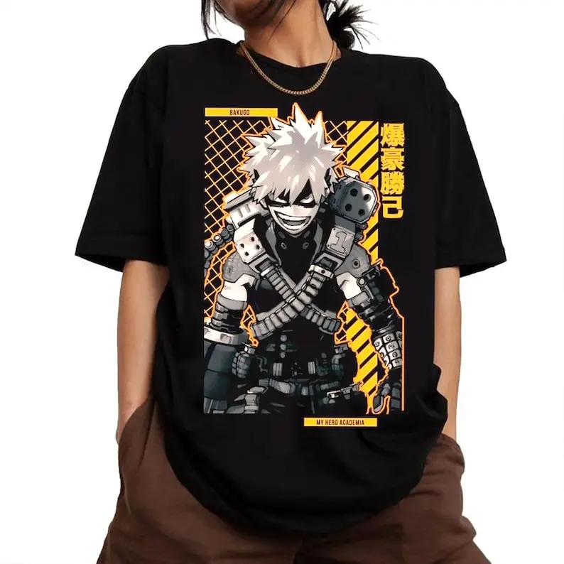 Chemise étudiante Bakugo Katsuki et Kirishima Eijirou, T-shirt Kacchan