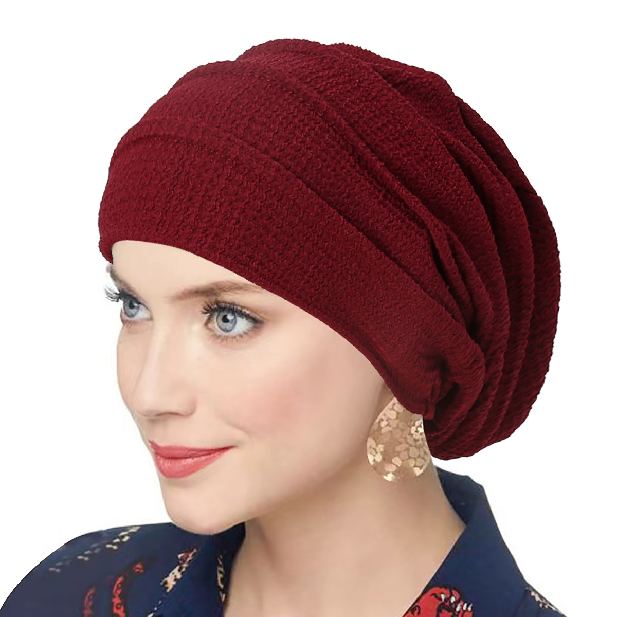 Turban Hijab froissé pour femmes, couleur unie, Bonnet indien doux et élastique, écharpe de tête, casquette de chimiothérapie